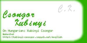 csongor kubinyi business card